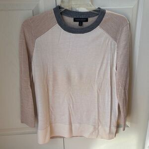 Banana Republic 100% merino wool baseball knit colorblock Top sweater Women’s SM